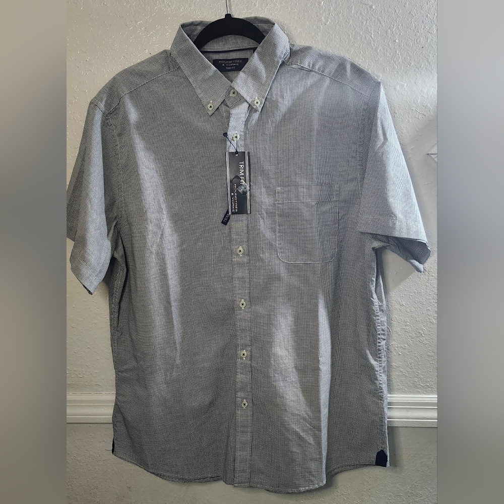 Roundtree & Yorke Gray Casual Button Down Shirt